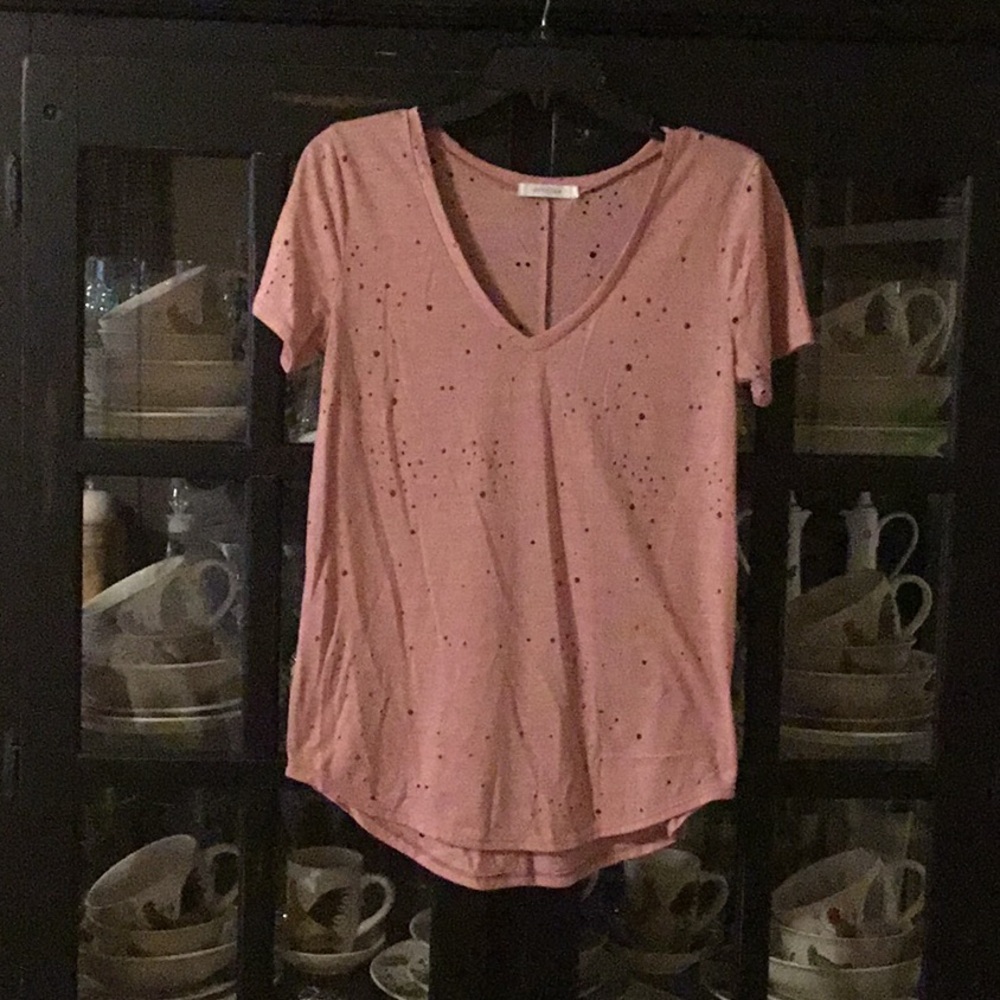 Pink V-Neck Women's Top